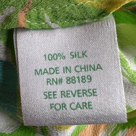 Lilly Pulitzer Guava Elephant Ear Silk Top Tropical Hawaiian Summer Vacation - Picture 7 of 8